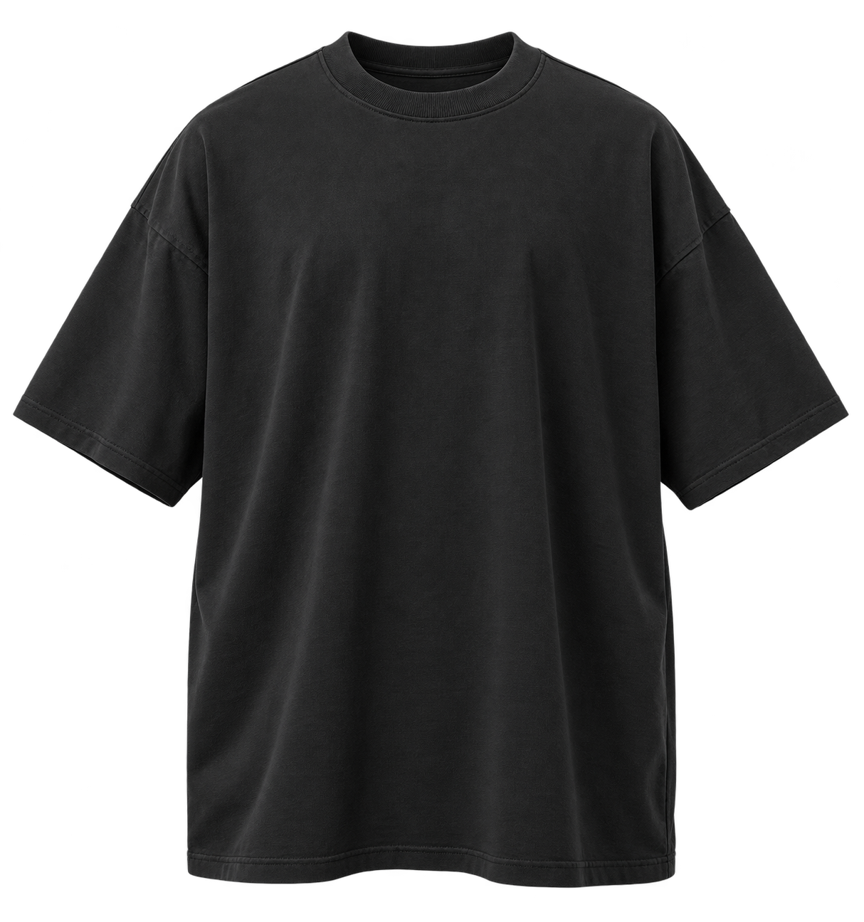 Black oversized unisex 100% cotton T-shirt, heavyweight 270 GSM